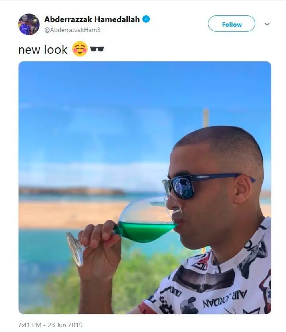 تغريدة حمدالله على تويتر