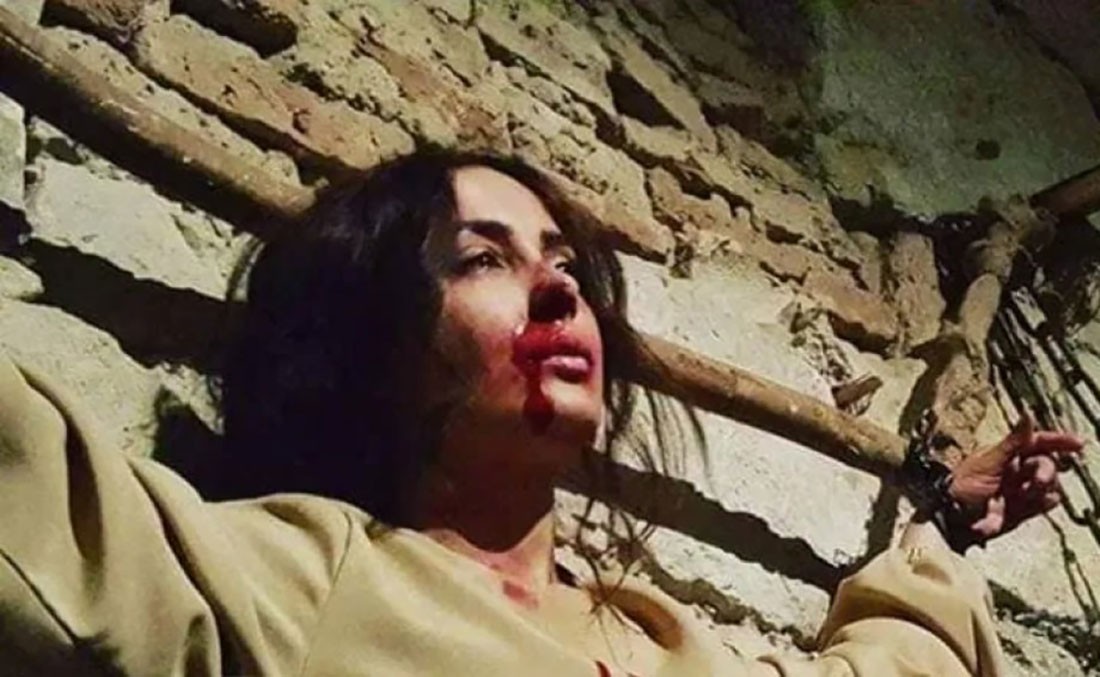 مشهد انتحار الممثلة كندا حنا، خلال أحداث مسلسل "خاتون"